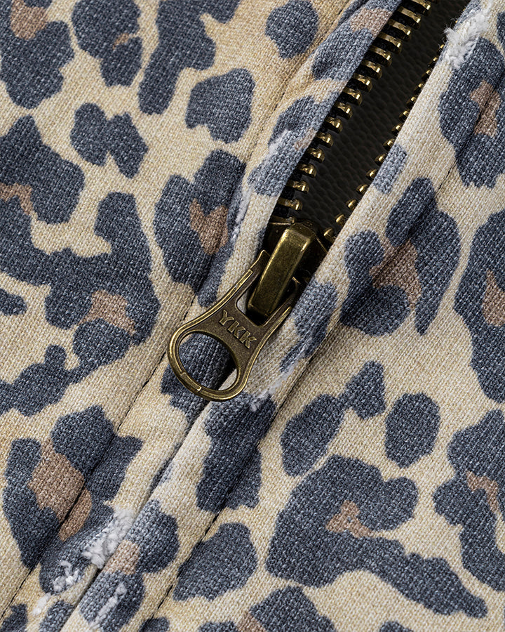 Leopard Print Zip-Up Hoodie