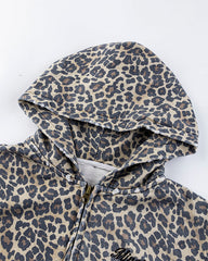 Leopard Print Zip-Up Hoodie