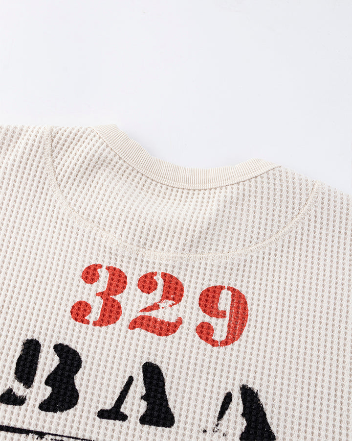 Graphic Printed Waffle Knit Sweatshirt