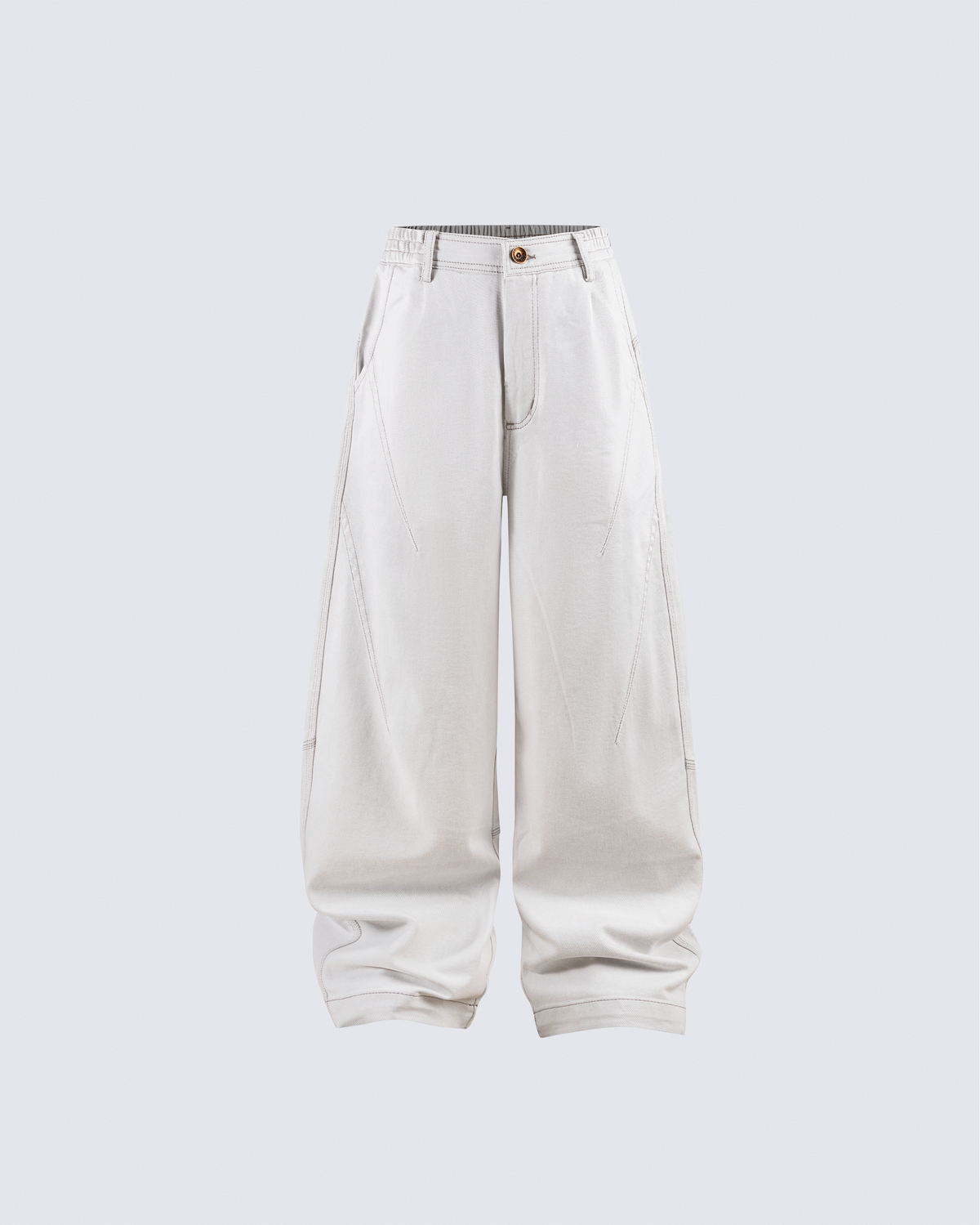 Relaxed Wide-Leg Panel Denim Pants