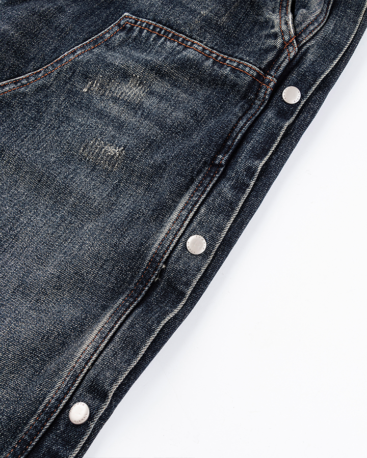 Multi-Pocket Wide-Leg Denim Pants