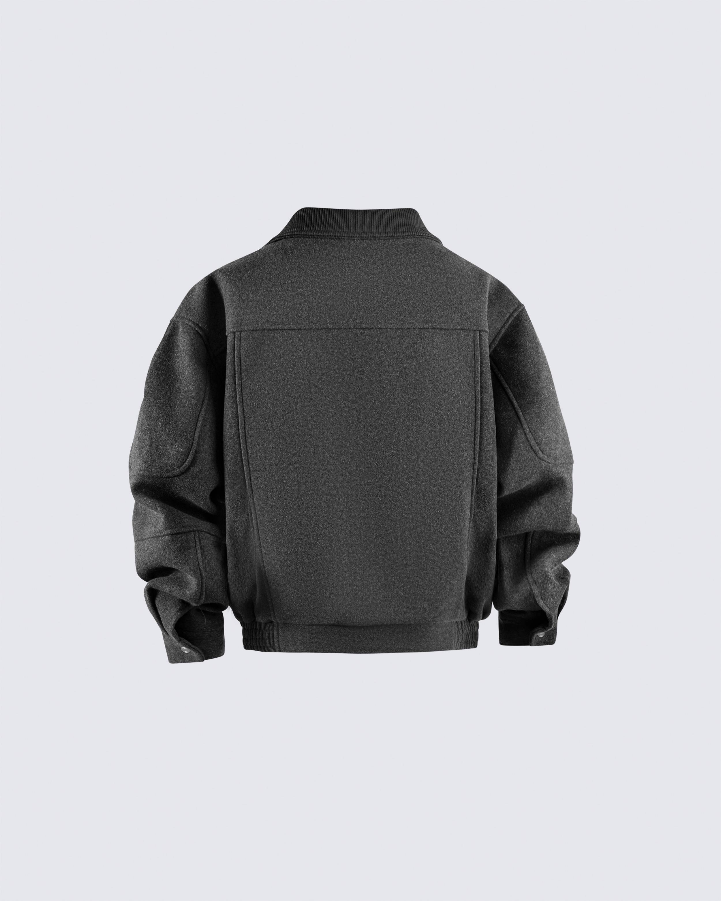 Woolen Stand Collar Bomber Jacket