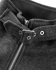 Woolen Stand Collar Bomber Jacket