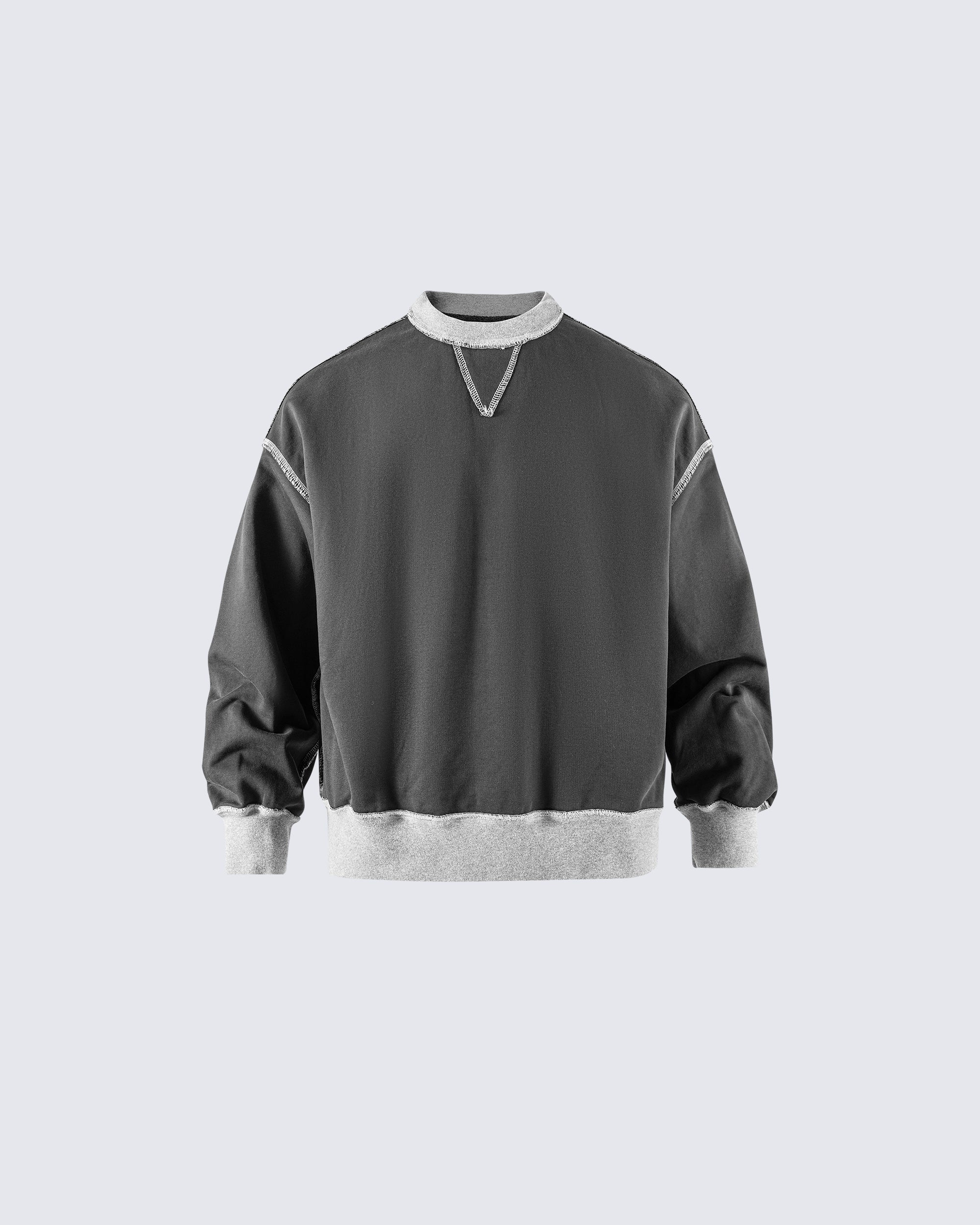 Crewneck Sweatshirt with Contrast Trim