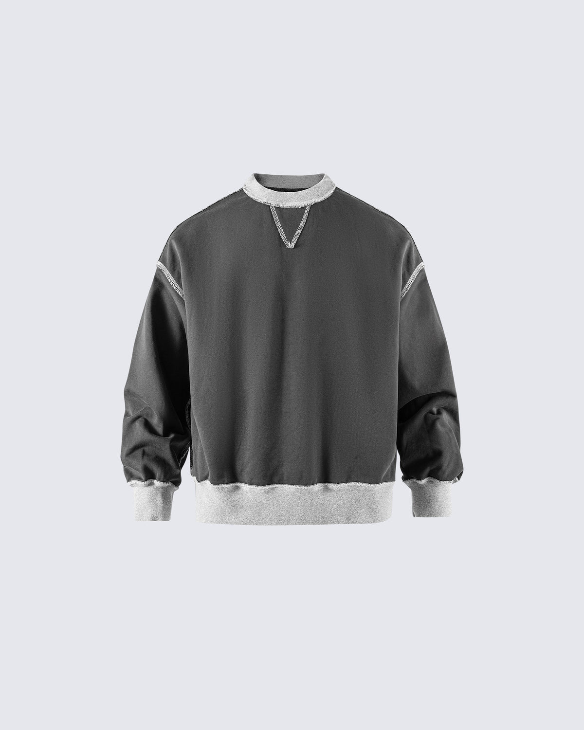 Crewneck Sweatshirt with Contrast Trim