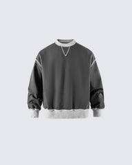 Crewneck Sweatshirt with Contrast Trim