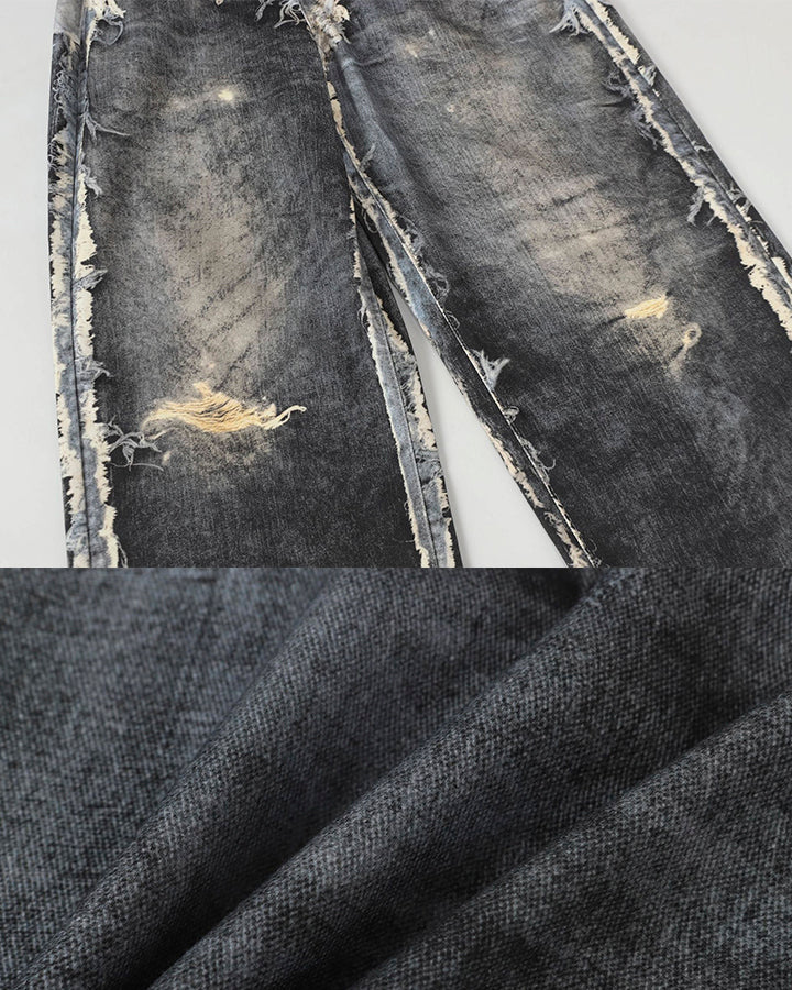 Vintage Destroyed Wide-Leg Jeans