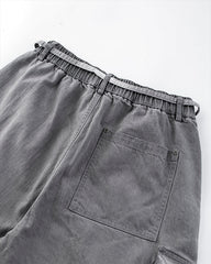 Washed Grey Multi-Pocket Cargo Pants