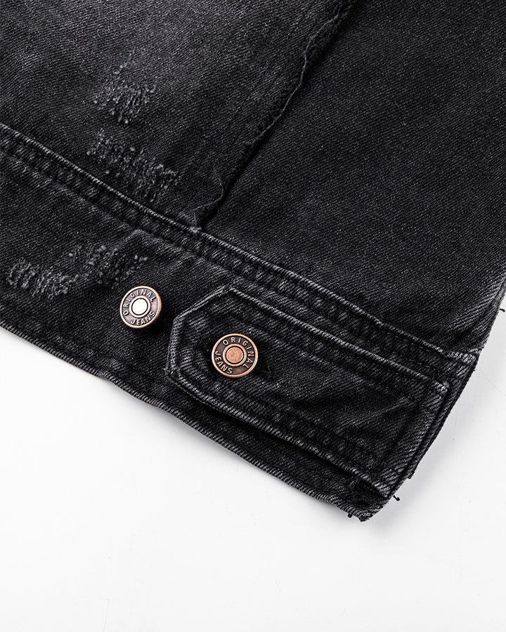 Autumn Winter New Design Distressed Denim Jacket