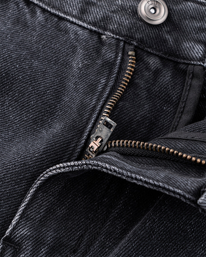 Washed Black Wide-Leg Jeans