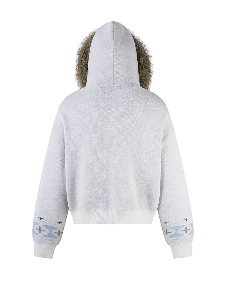 Christmas Style Furry Hood Sweatshirt