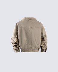 Fleece-Lined Vintage Workwear Jacket