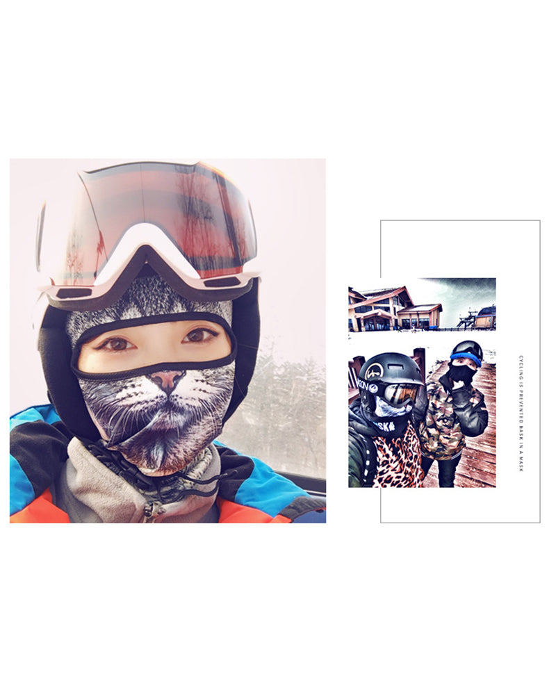 Animal Balaclava Windproof Outdoor Sports Party Cat Ski Mask