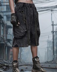 Apocalypse Washed Patchwork Tactical Cargo Shorts | Baggy Jorts