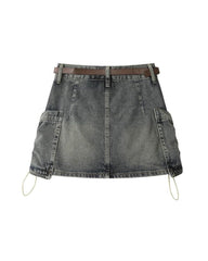 Big Pockets Denim Cargo Skirt