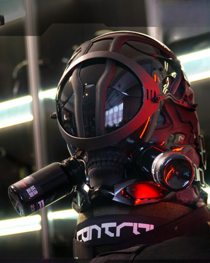 Biowalker Glowing Cyberpunk Helmet Mask