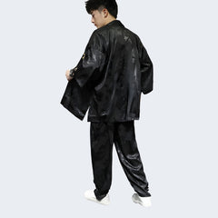Black Japanese Kimono Robe