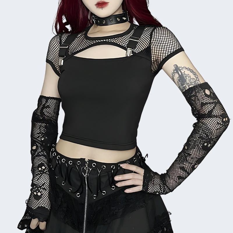 Black Tie Up Crop Top