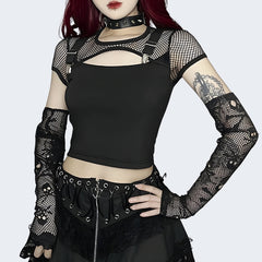 Black Tie Up Crop Top