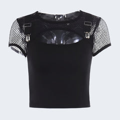 Black Tie Up Crop Top
