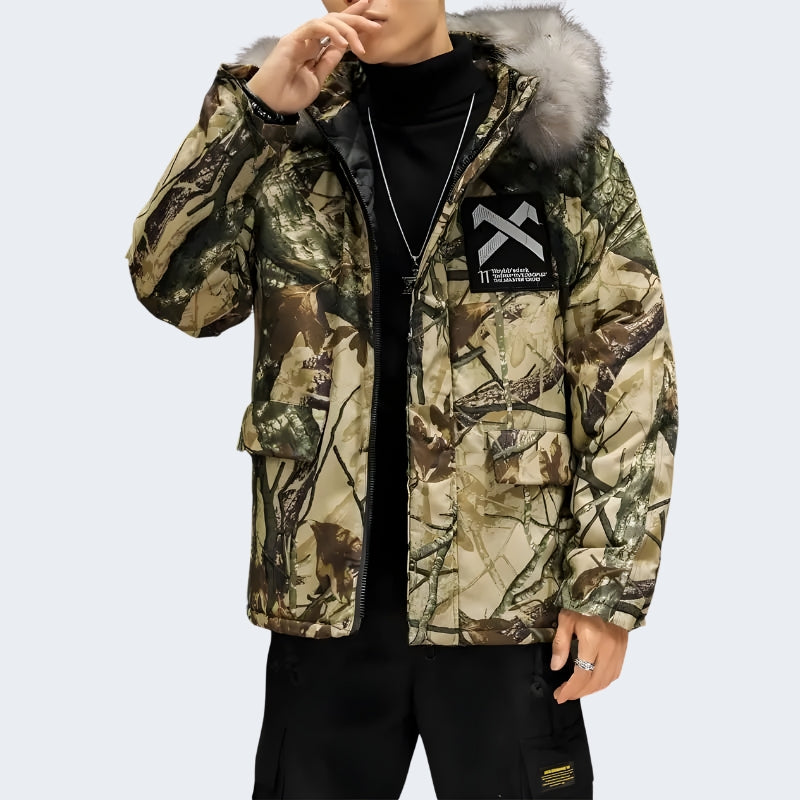 Camo Cargo Jacket Mens