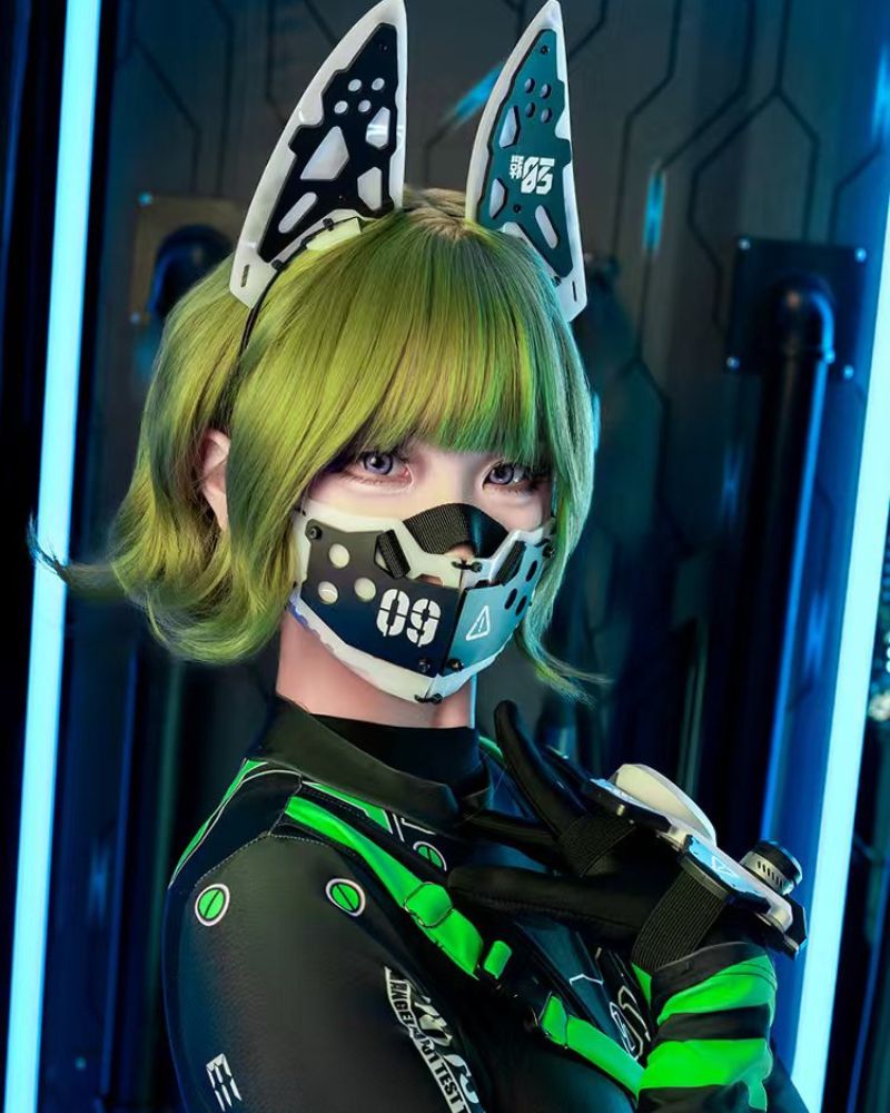 Cat Ears Cosplay Mask Headband Hand Armor