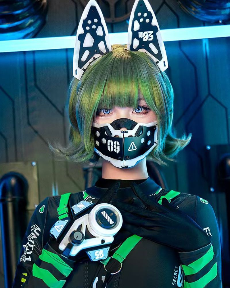 Cat Ears Cosplay Mask Headband Hand Armor