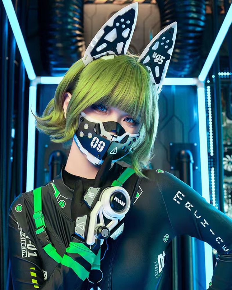 Cat Ears Cosplay Mask Headband Hand Armor