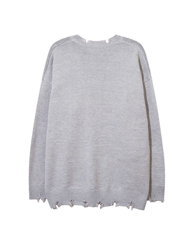 Chain Zipper Lazy Star Sweater