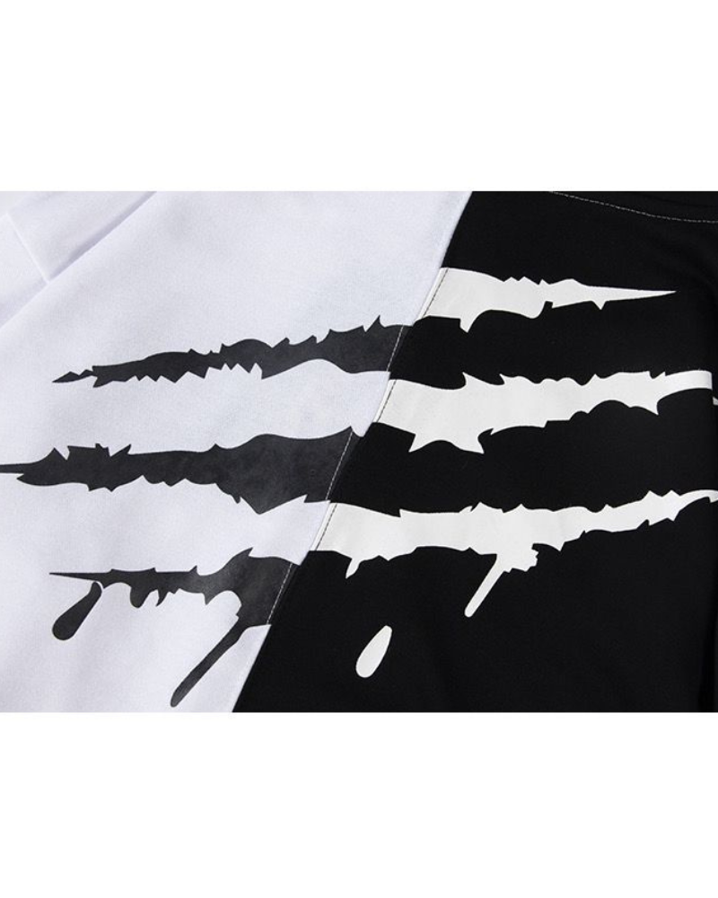 Claw Marks Black and White Hoodie