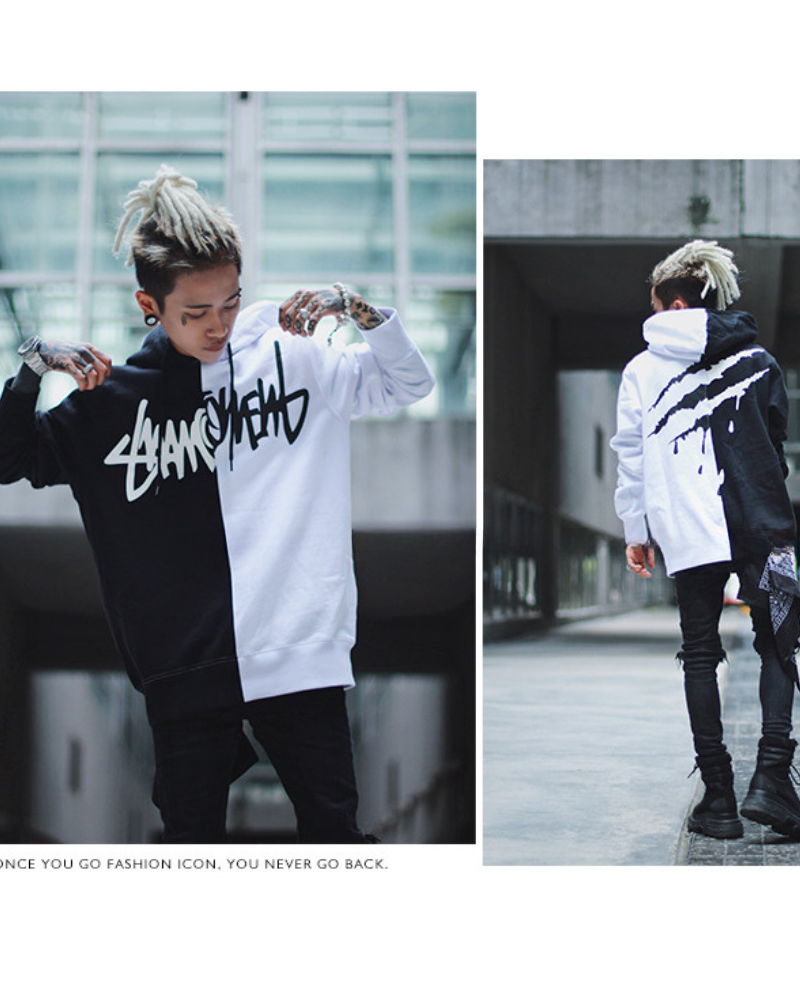 Claw Marks Black and White Hoodie