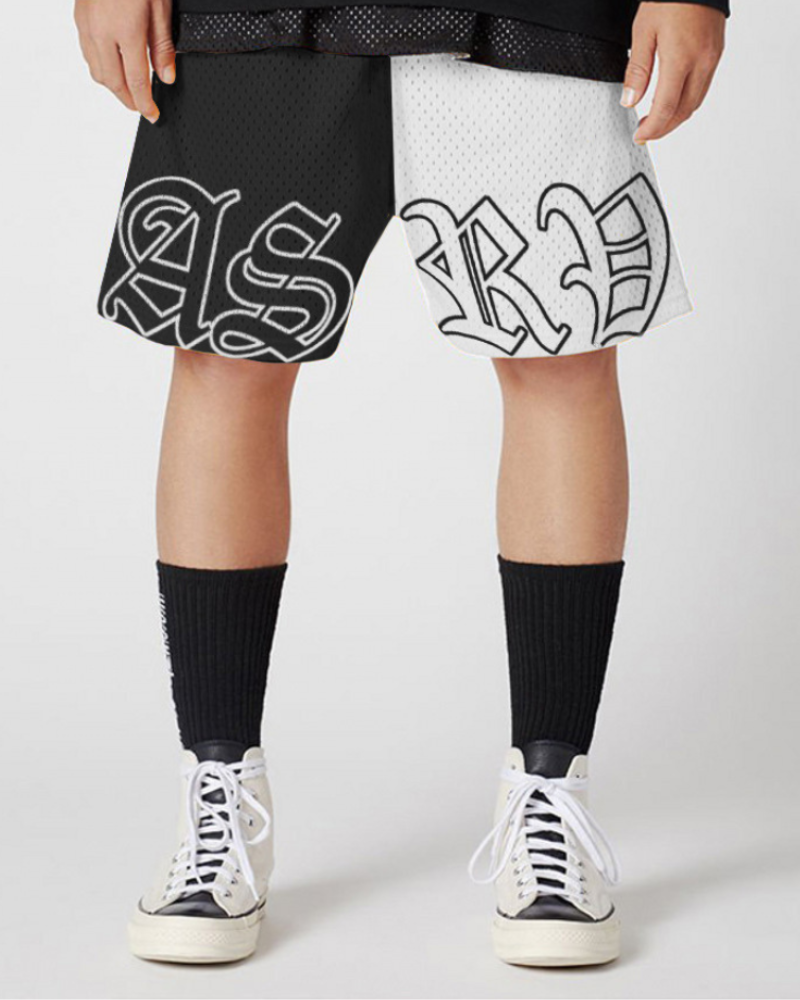 Color-Blocking Mesh Mens Sweat Shorts