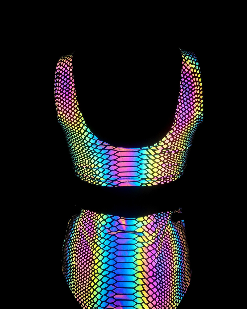 Shiny Rave Colorful Reflective Rave Party Shiny Bikini Set – Rabock