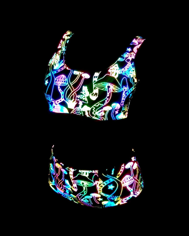 Shiny Rave Colorful Reflective Rave Party Shiny Bikini Set – Rabock