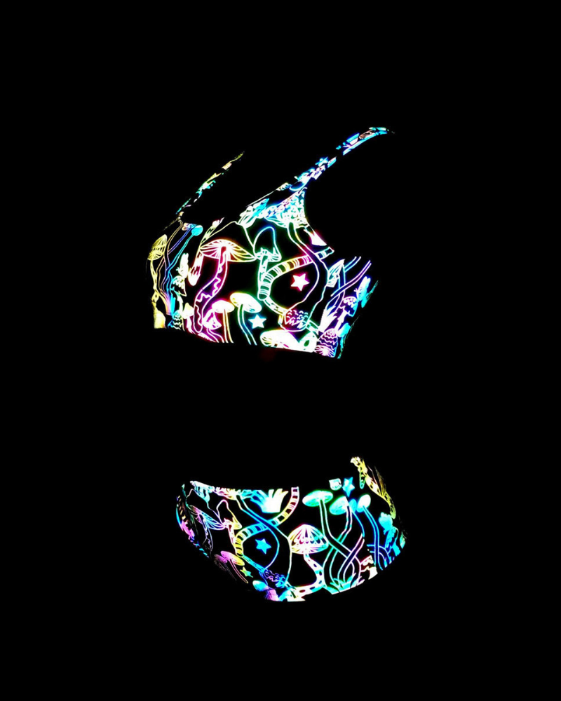 Shiny Rave Colorful Reflective Rave Party Shiny Bikini Set – Rabock