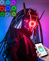 APP-Controlled LED Dreadlocks Cyberpunk Helmet Mask