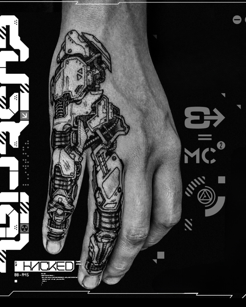 Hand Cyberpunk Tattoo