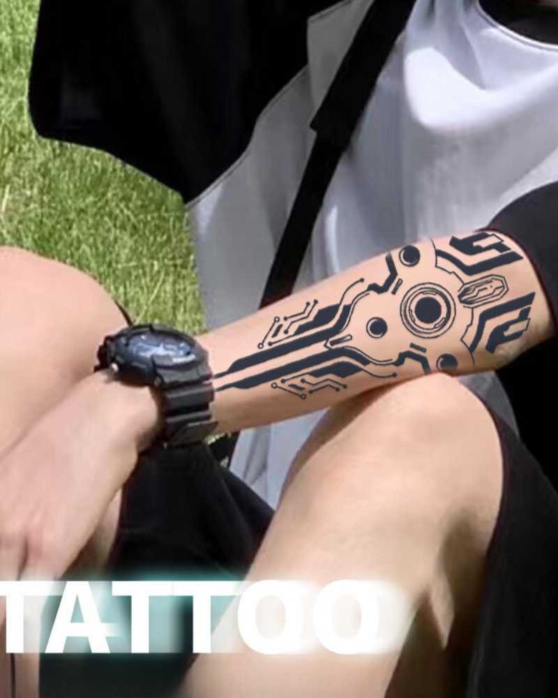 Cyberpunk Arm Circuit Tattoo