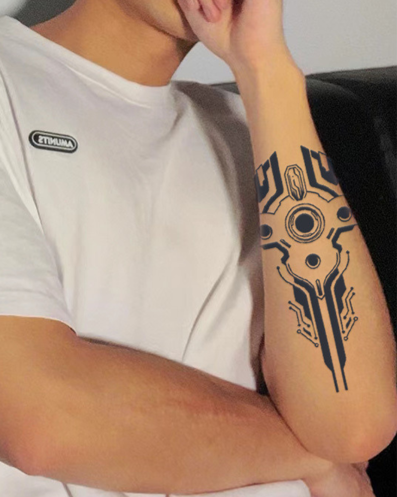 Cyberpunk Arm Circuit Tattoo