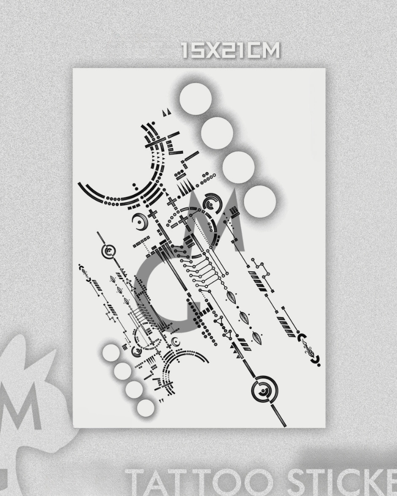 Cyberpunk Futuristic Circuit Tattoo