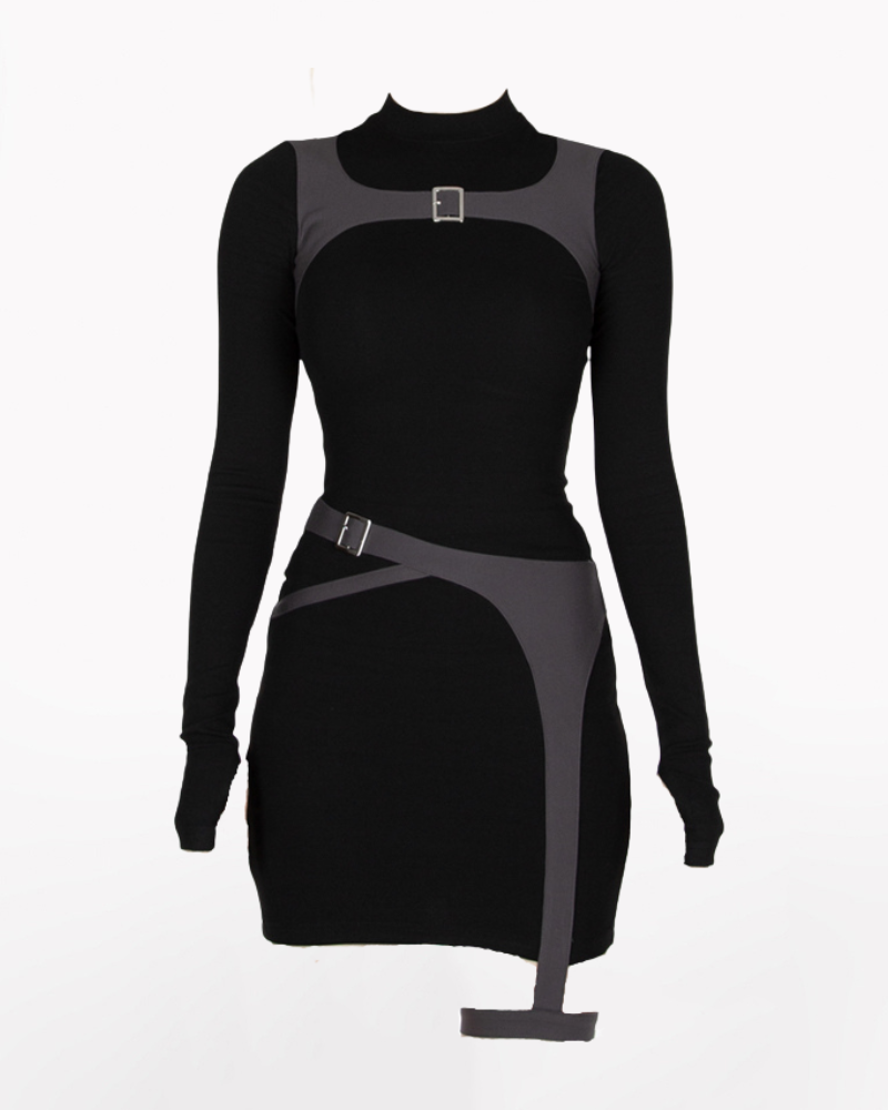 Cyberpunk Futuristic Functional Long-sleeved Dress