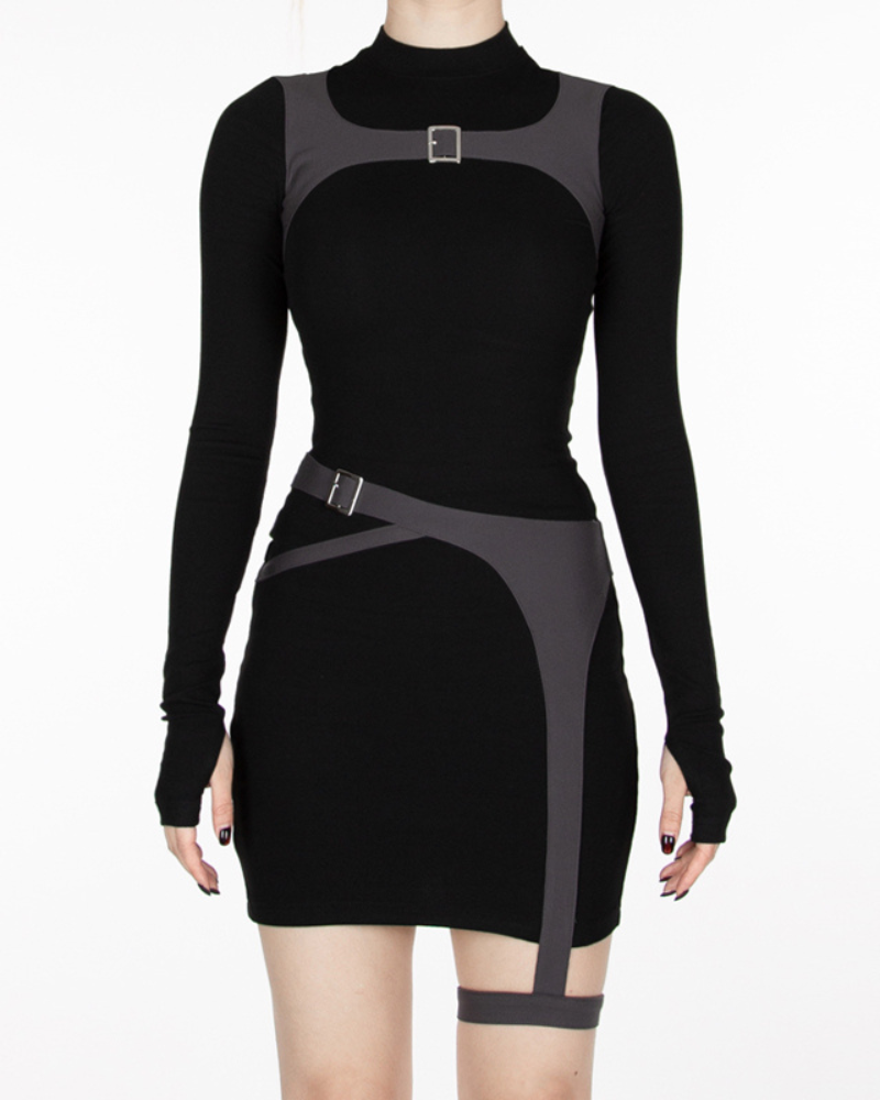 Cyberpunk Futuristic Functional Long-sleeved Dress