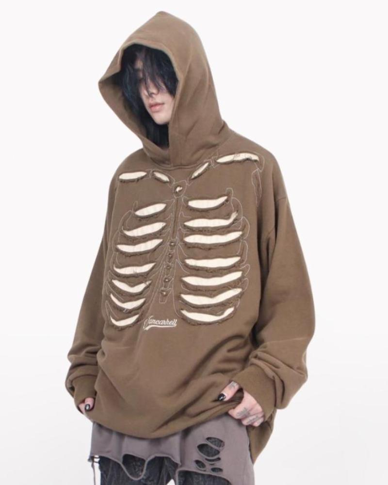 Opium Style Hollow Out Skeleton Hoodie
