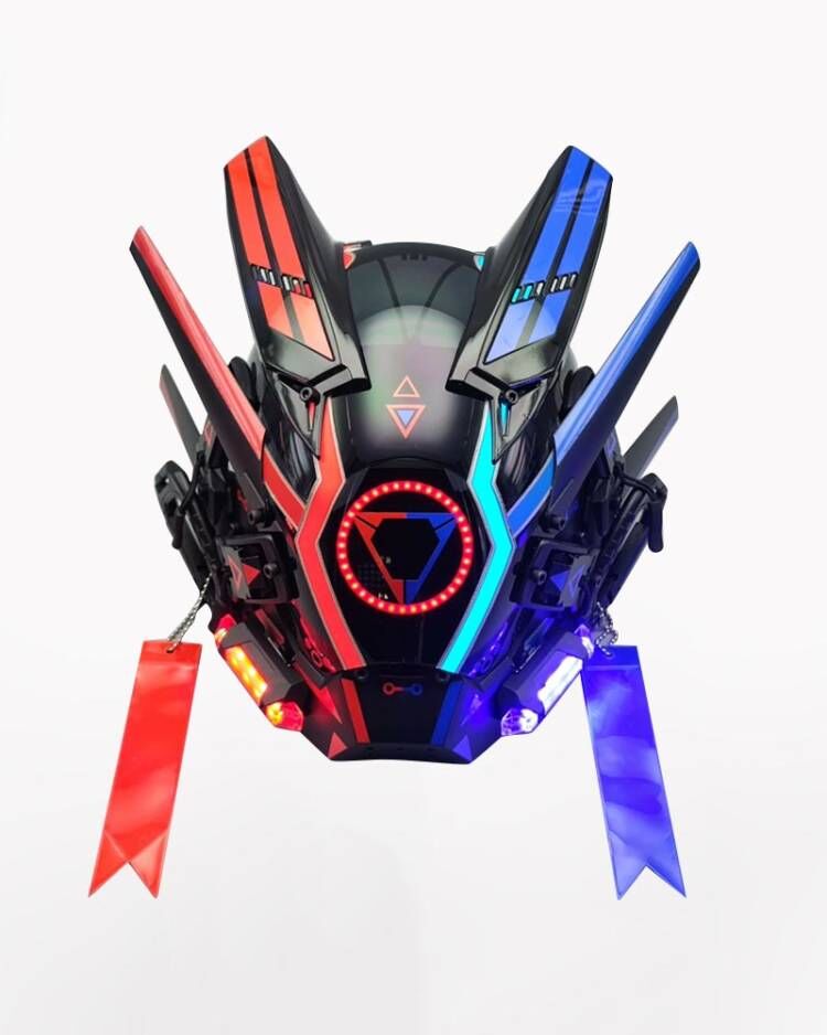Iron Blood Warrior LED Cyberpunk Helmet Mask(LEDs available in 6 colors)