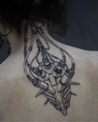Mech Back Cyberpunk Tattoo
