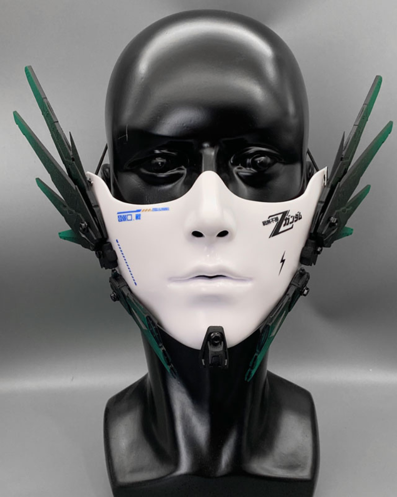 Cyberpunk Mecha Half-Face Mask