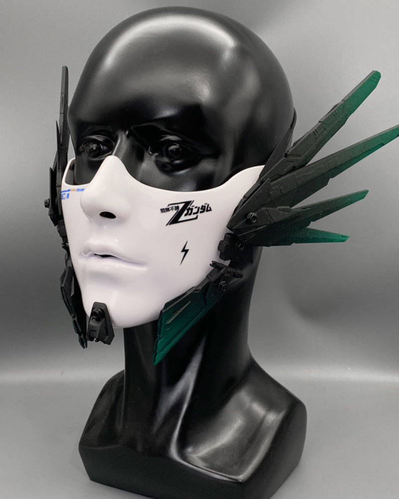 Cyberpunk Mecha Half-Face Mask