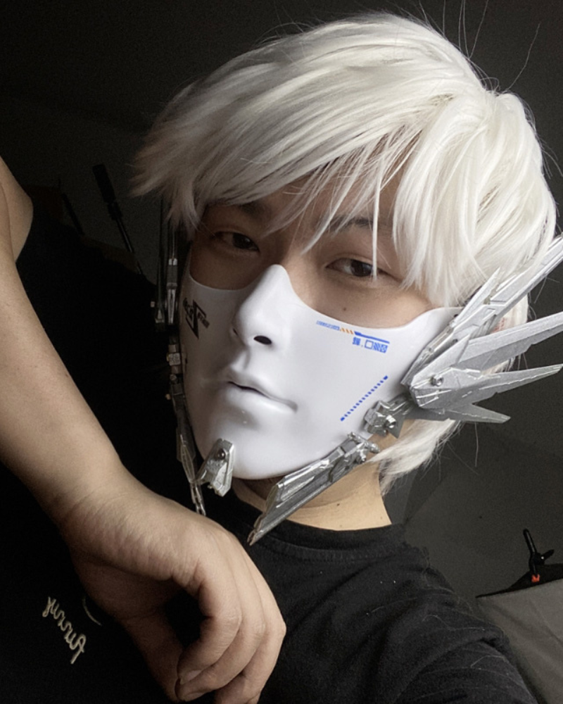 Cyberpunk Mecha Half-Face Mask