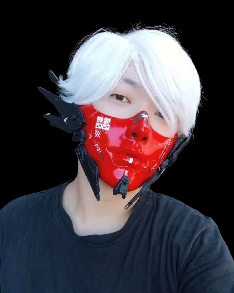 Cyberpunk Mecha Half-Face Mask
