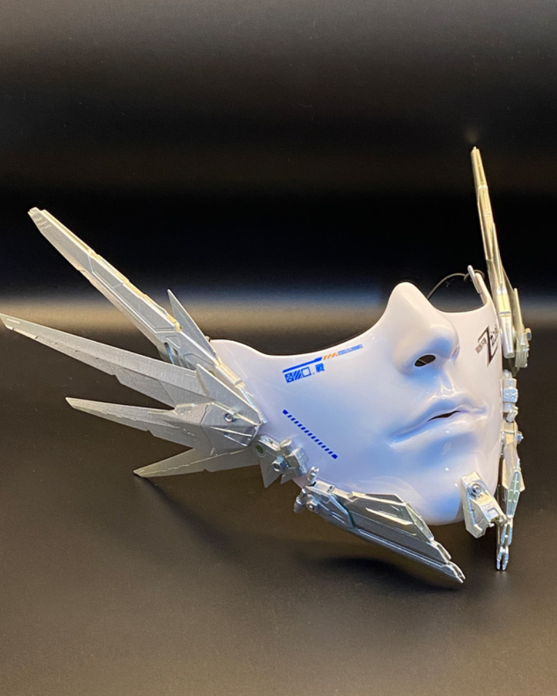Cyberpunk Mecha Half-Face Mask